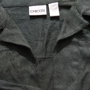 Chico's Forest Green Patterned Blazer